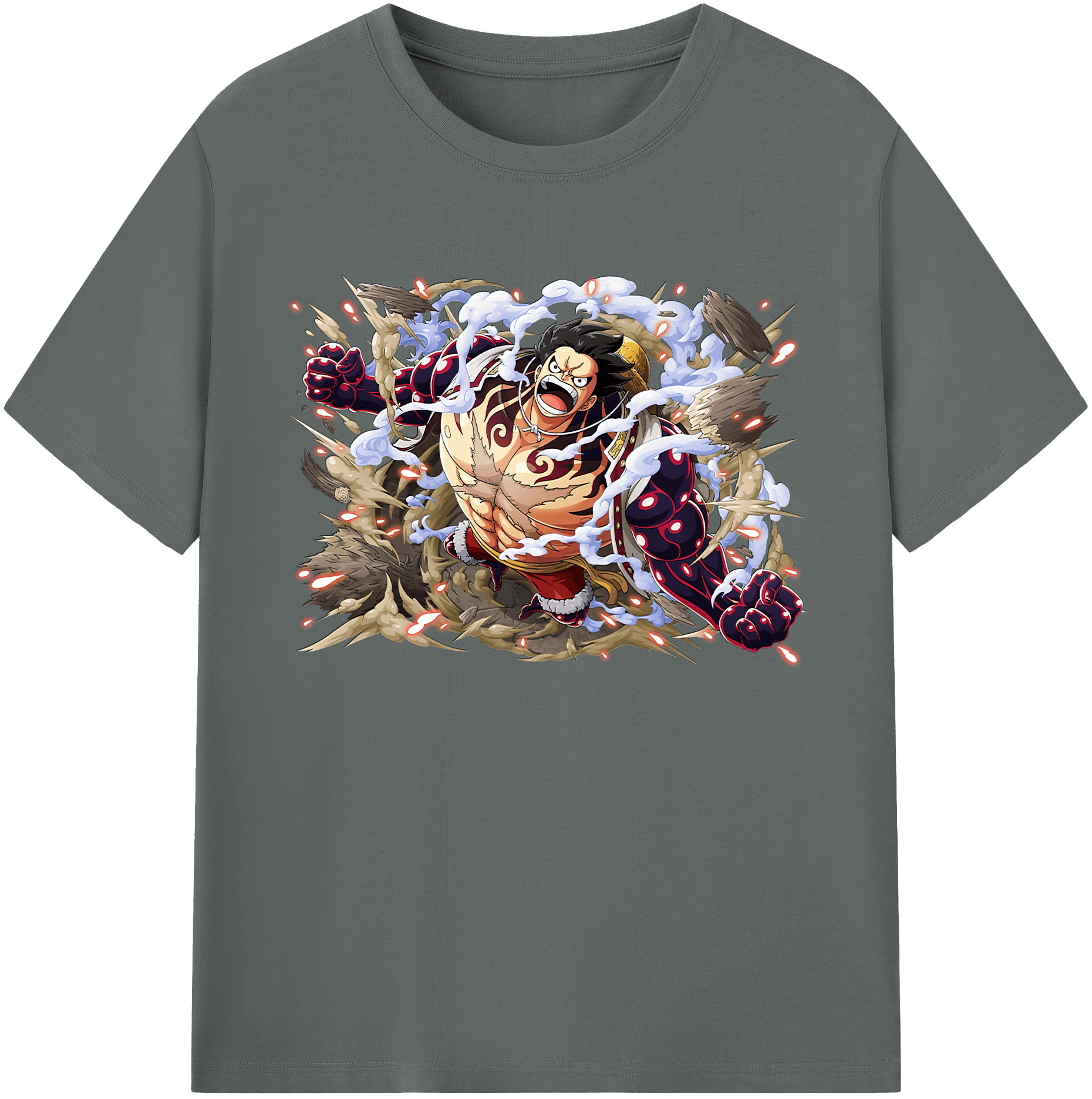 ワンピース モンキー・D・ルフィ ONE PIECE Monkey D. Luffy 綿100％ メンズ半袖Tシャツ｜肌触りやわらか＆通気性